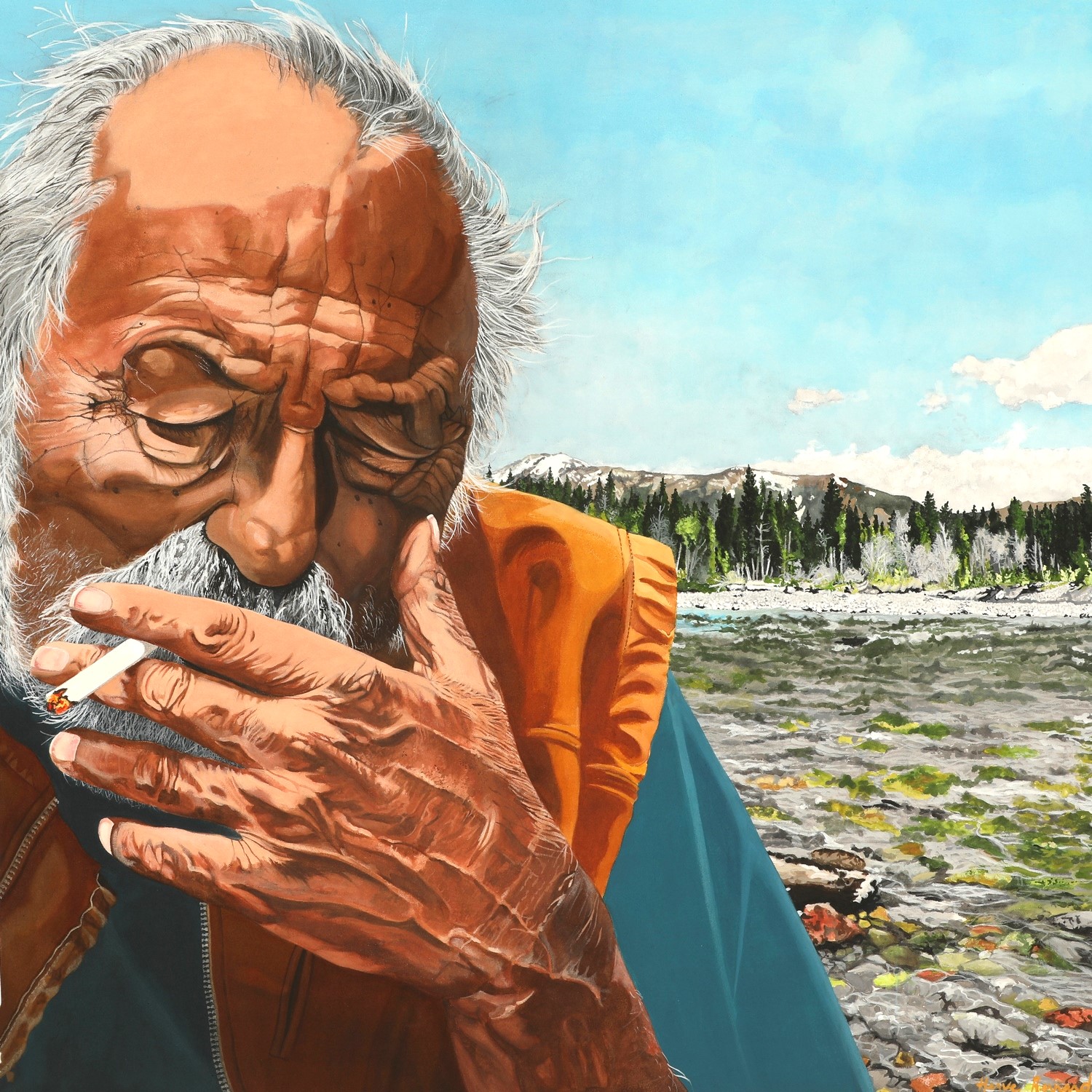 Peinture hyperréalisme Hervé Bernard : Jim HARRISON